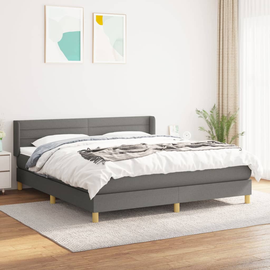  ΚΡΕΒΑΤΙ BOXSPRING ΜΕ ΣΤΡΩΜΑ ΣΚΟΥΡΟ ΓΚΡΙ 180X200 ΕΚ ΥΦΑΣΜΑΤΙΝ V-3130370