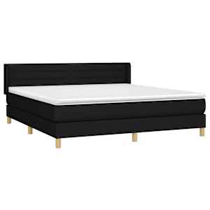 Box spring postel s matrací černá 180x200 cm textil - obrázek 3