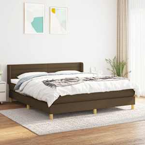Box spring postel s matrací tmavě hnědá 180x200 cm textil - obrázek 1