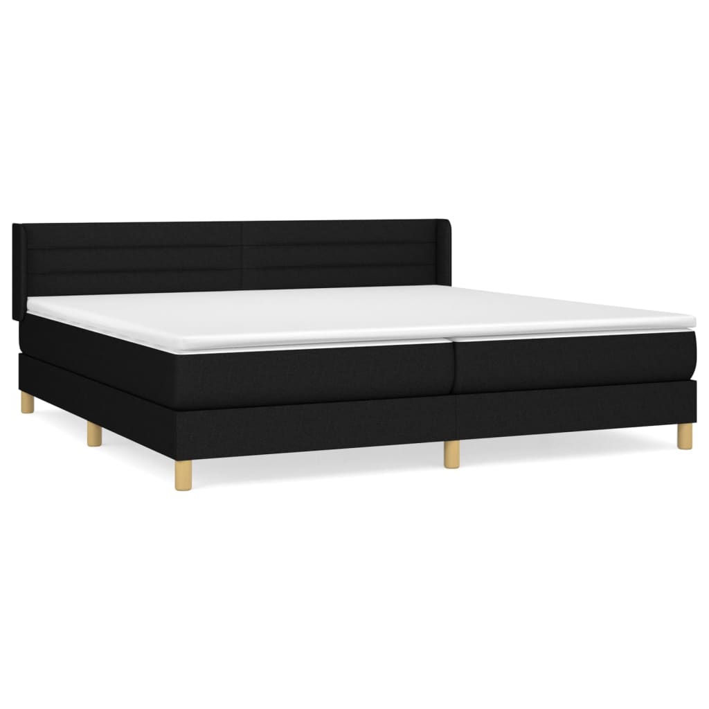vidaXL Box spring postel s matracĂ­ ÄŤernĂˇ 200x200 cm textil