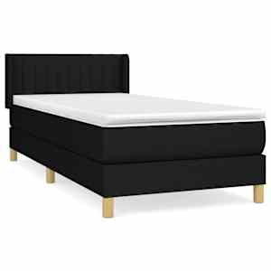Box spring postel s matrací černá 80 x 200 cm textil - obrázek 2