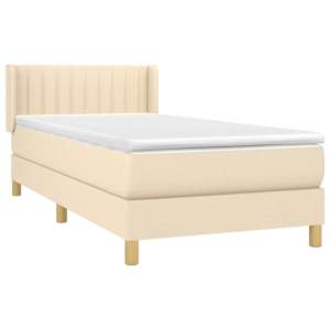 Box spring postel s matrací krémová 80 x 200 cm textil - obrázek 3