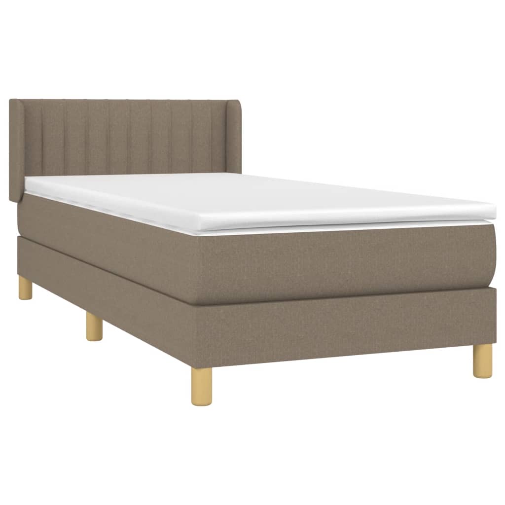 vidaXL Boxspring met matras stof taupe 90x190 cm afbeelding