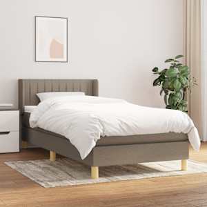 Box spring postel s matrací taupe 90x190 cm textil - obrázek 1
