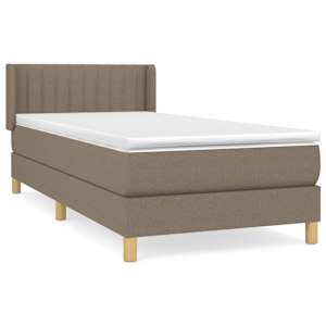 Box spring postel s matrací taupe 100 x 200 cm textil - obrázek 2