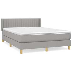 Box spring postel s matrací světle šedá 140 x 190 cm textil - obrázek 2