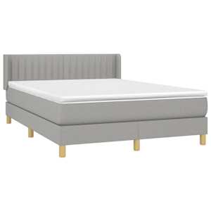 Box spring postel s matrací světle šedá 140 x 190 cm textil - obrázek 3