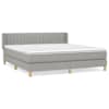 vidaXL kontinentaalvoodi madratsiga, helehall, 160x200 cm, kangas