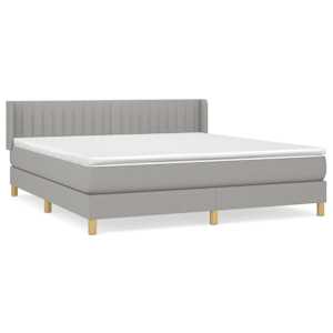 Box spring postel s matrací světle šedá 160 x 200 cm textil - obrázek 2