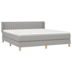 Box spring postel s matrací světle šedá 160 x 200 cm textil - obrázek 3