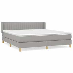 Box spring postel s matrací světle šedá 180 x 200 cm textil - obrázek 2