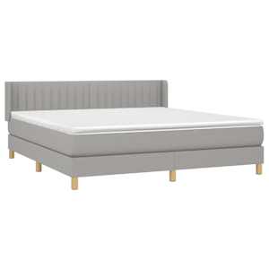 Box spring postel s matrací světle šedá 180 x 200 cm textil - obrázek 3