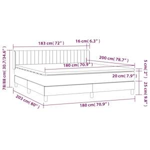 Box spring postel s matrací světle šedá 180 x 200 cm textil - obrázek 7