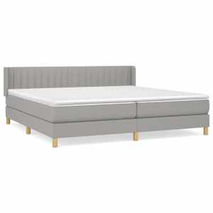 Box spring postel s matrací světle šedá 200 x 200 cm textil - obrázek 2