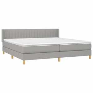 Box spring postel s matrací světle šedá 200 x 200 cm textil - obrázek 3
