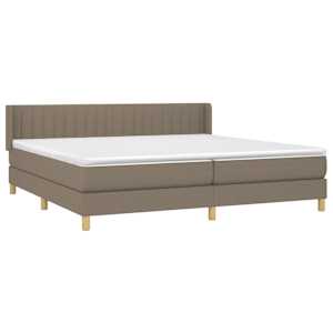 Box spring postel s matrací taupe 200x200 cm textil - obrázek 3