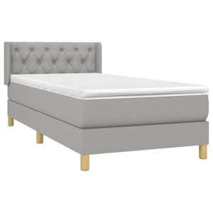 Box spring postel s matrací světle šedá 80 x 200 cm textil - obrázek 3
