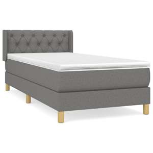 Box spring postel s matrací tmavě šedá 80 x 200 cm textil - obrázek 2