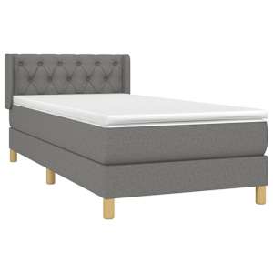 Box spring postel s matrací tmavě šedá 80 x 200 cm textil - obrázek 3