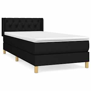 Box spring postel s matrací černá 80 x 200 cm textil - obrázek 2