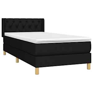 Box spring postel s matrací černá 80 x 200 cm textil - obrázek 3