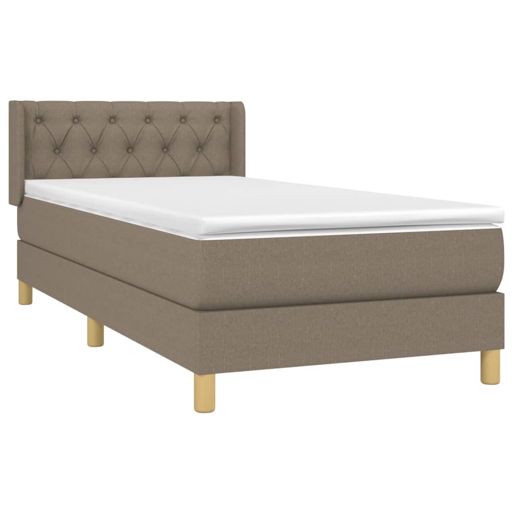 vidaXL Boxspring met matras stof taupe 80x200 cm afbeelding