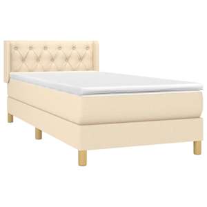 Box spring postel s matrací krémová 80 x 200 cm textil - obrázek 3