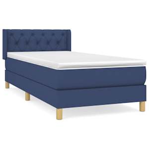 Box spring postel s matrací modrá 80x200 cm textil - obrázek 2