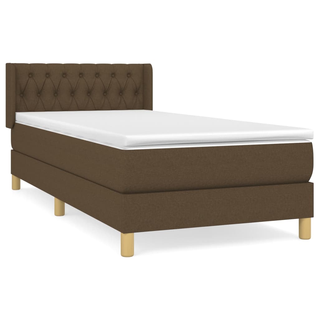 VidaXL Boxspring Posteľ S Matracom Tmavohnedá 90x190 Cm Látka