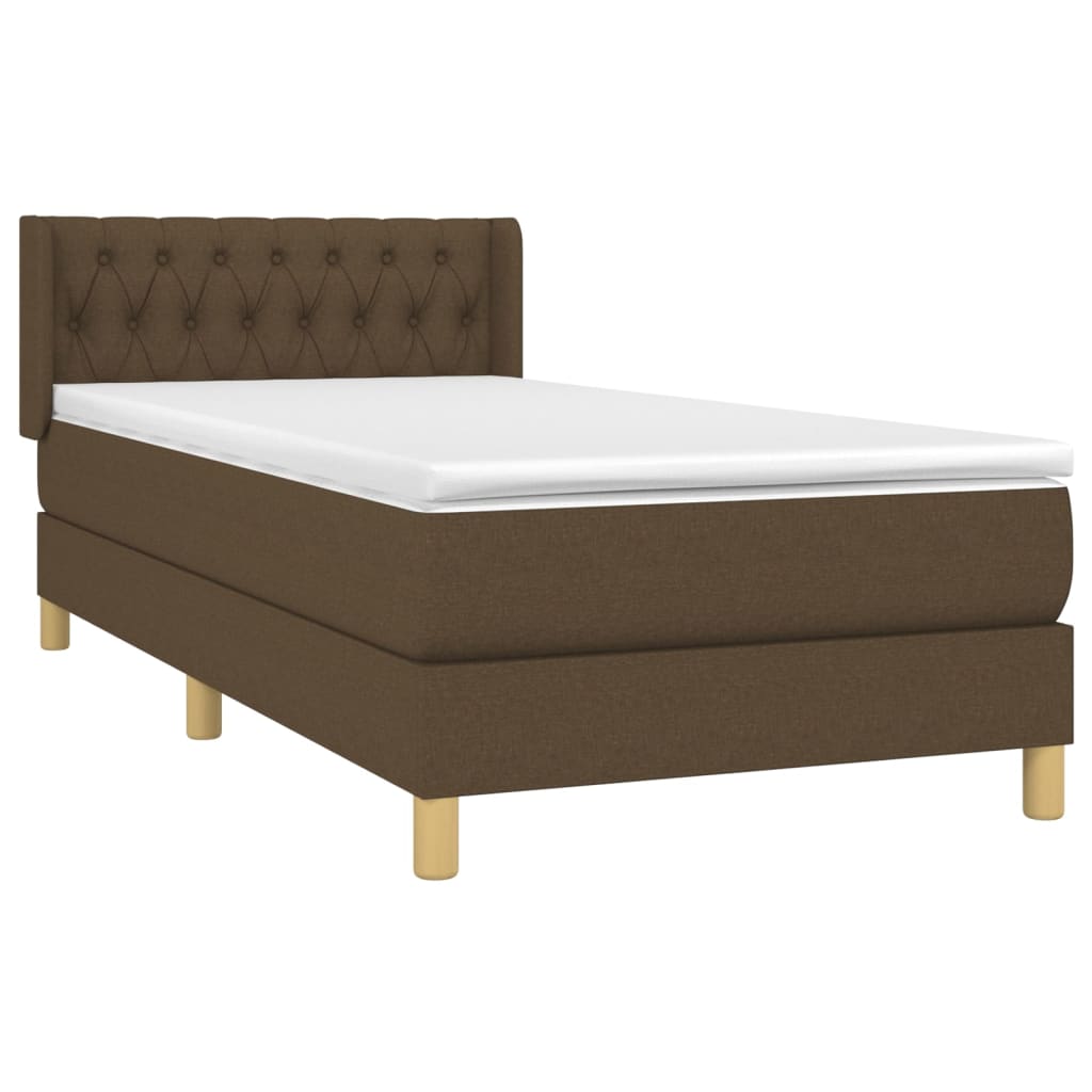 Thumbnail - vidaXL Boxspringbett mit Matratze Dunkelbraun 90x190 cm Stoff