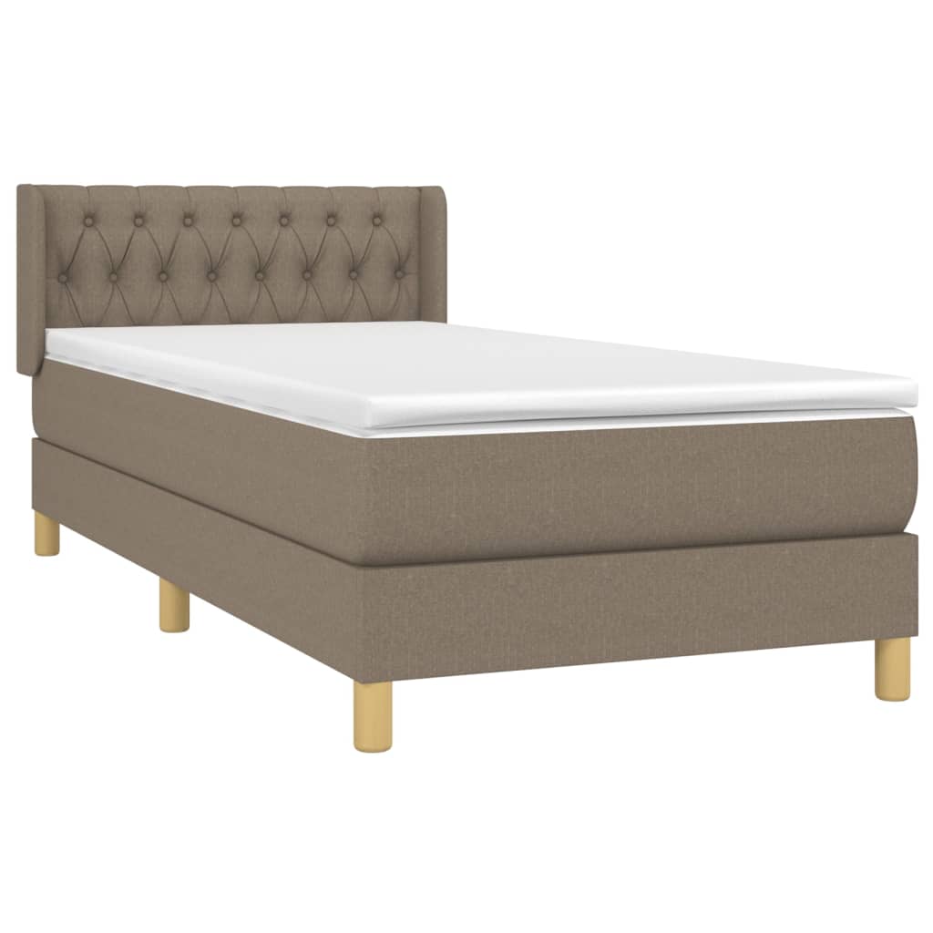 Thumbnail - vidaXL Boxspringbett mit Matratze Taupe 90x190 cm Stoff