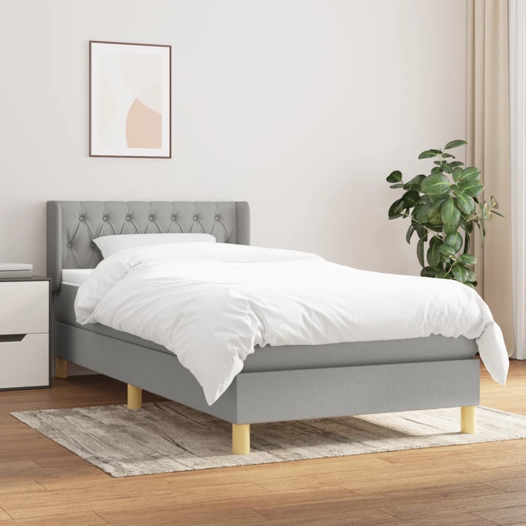  ΚΡΕΒΑΤΙ BOXSPRING ΜΕ ΣΤΡΩΜΑ ΑΝΟΙΧΤΟ ΓΚΡΙ 90X200 ΕΚ. ΥΦΑΣΜΑΤΙΝΟ V-3130481