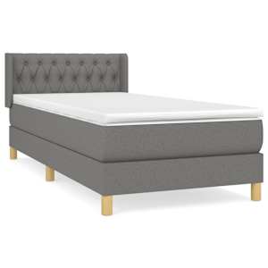 Box spring postel s matrací tmavě šedá 100 x 200 cm textil - obrázek 2