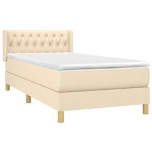 Box spring postel s matrací krémová 100 x 200 cm textil - obrázek 3