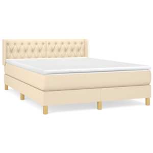 Box spring postel s matrací krémová 140x190 cm textil - obrázek 2