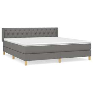 Box spring postel s matrací tmavě šedá 160x200 cm textil - obrázek 2