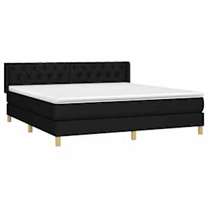 Box spring postel s matrací černá 160x200 cm textil - obrázek 3