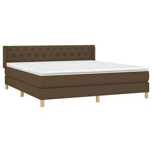 Box spring postel s matrací tmavě hnědá 160x200 cm textil - obrázek 3