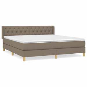 Box spring postel s matrací taupe 160x200 cm textil - obrázek 2