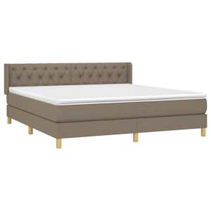 Box spring postel s matrací taupe 160x200 cm textil - obrázek 3