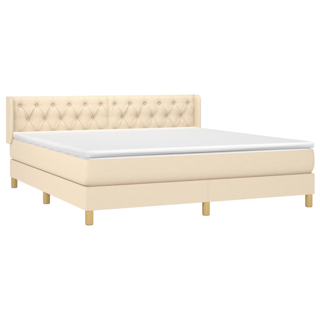 Thumbnail - vidaXL Boxspringbett mit Matratze Creme 160x200 cm Stoff