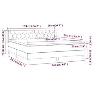 Box spring postel s matrací krémová 160x200 cm textil - obrázek 7