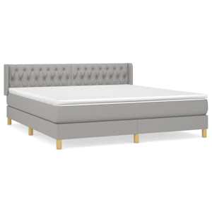 Box spring postel s matrací světle šedá 180 x 200 cm textil - obrázek 2