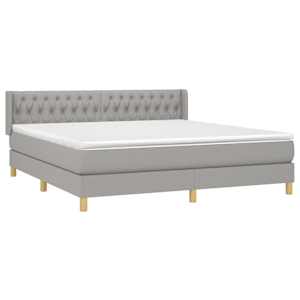 Box spring postel s matrací světle šedá 180 x 200 cm textil - obrázek 3