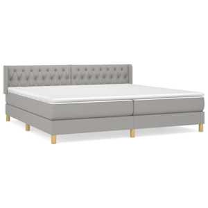 Box spring postel s matrací světle šedá 200 x 200 cm textil - obrázek 2