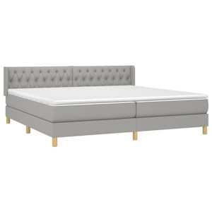 Box spring postel s matrací světle šedá 200 x 200 cm textil - obrázek 3