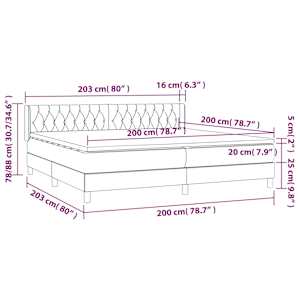 Box spring postel s matrací černá 200x200 cm textil - obrázek 7