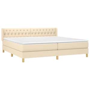 Box spring postel s matrací krémová 200x200 cm textil - obrázek 3