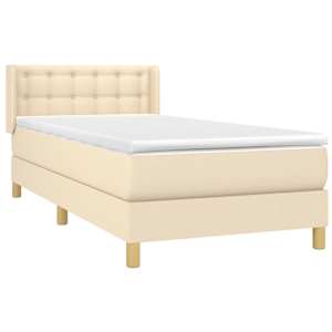 Box spring postel s matrací krémová 80 x 200 cm textil - obrázek 3