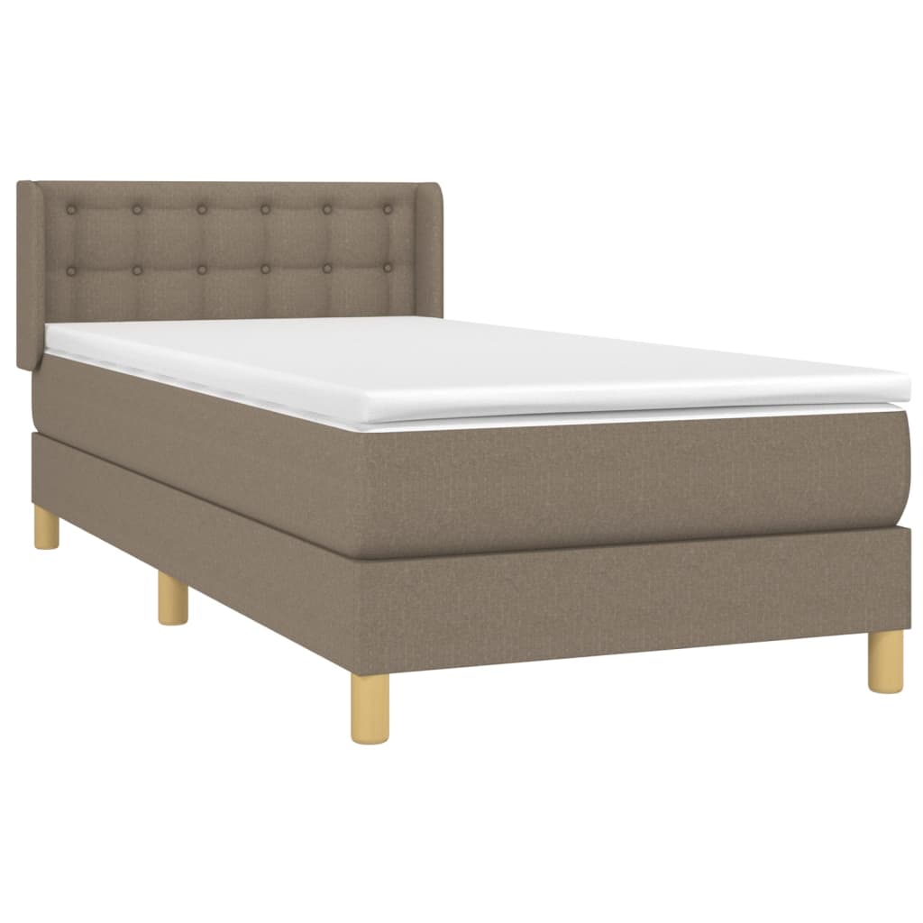 Thumbnail - vidaXL Boxspringbett mit Matratze Taupe 90x200 cm Stoff